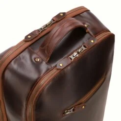 Leder Rucksack Leon - Braun / Dots -Taschen Geschaft 1051508 1120LEO016DOT4