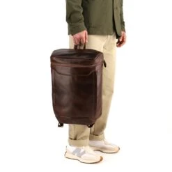 Leder Rucksack Siwa - Braun / Dots -Taschen Geschaft 1051523 Siwa model